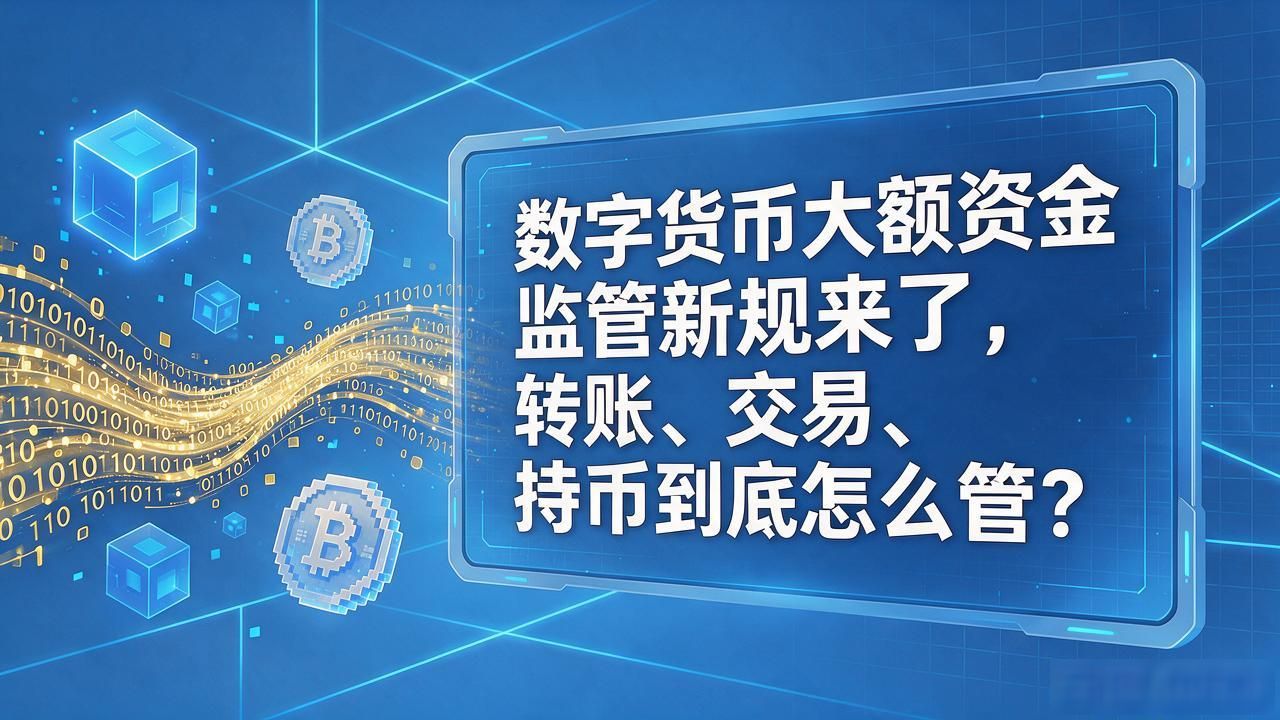 数字货币大额资金监管新规来了，转账、交易、持币到底怎么管