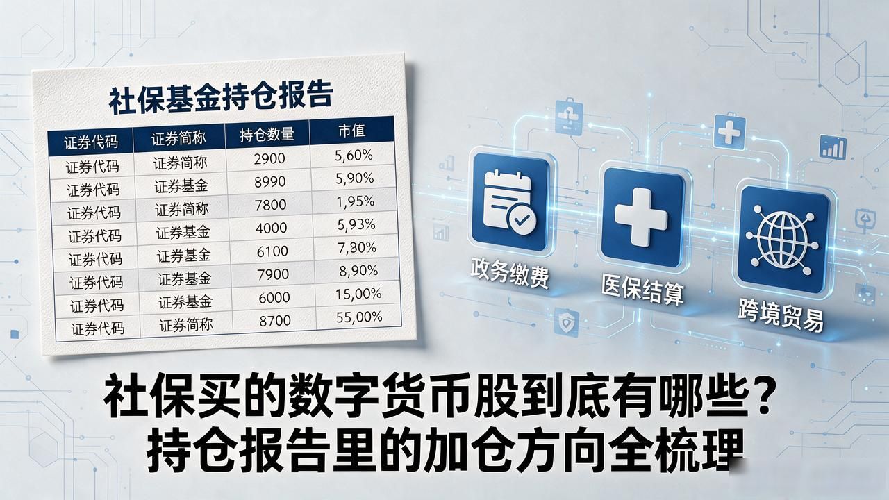 社保买的数字货币股到底有哪些？持仓报告里的加仓方向全梳理