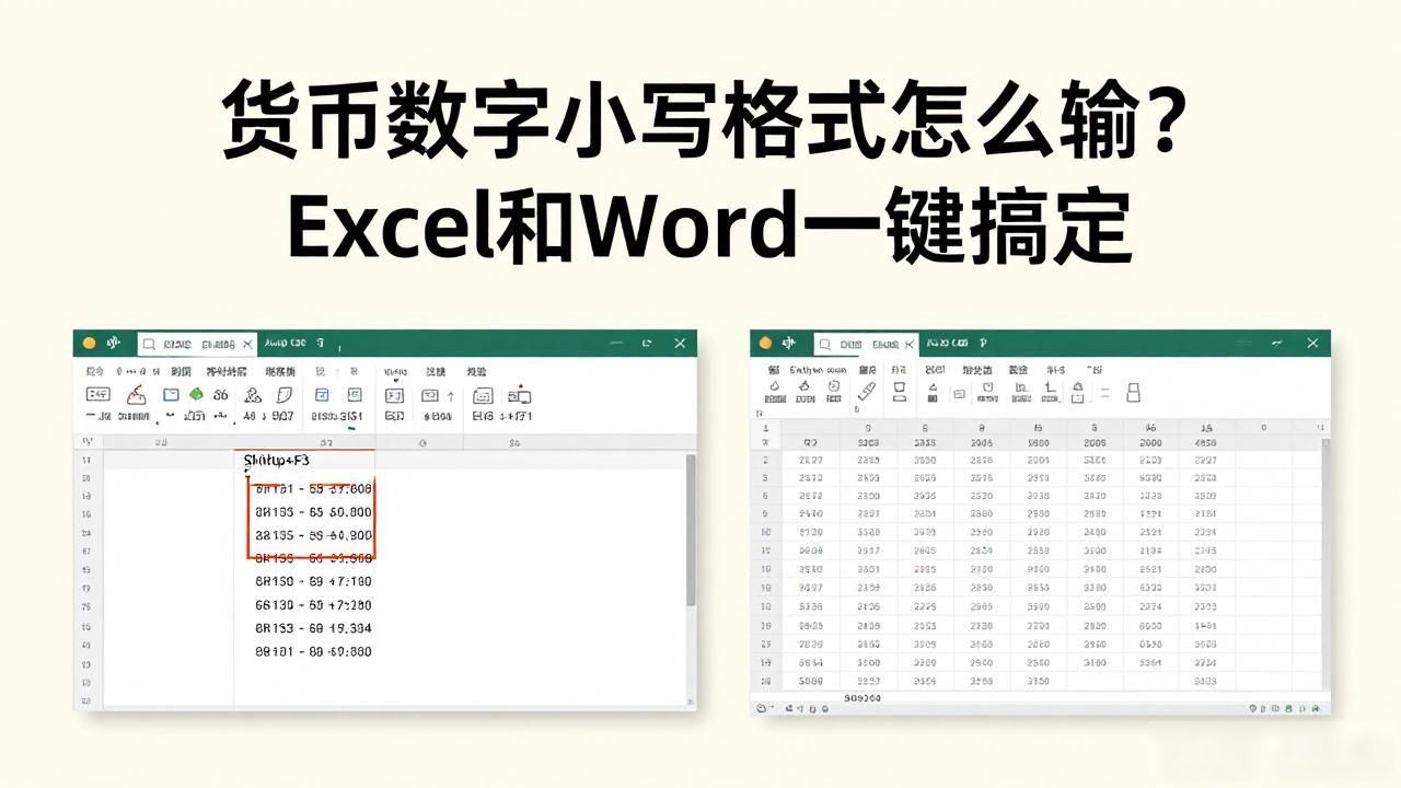 货币数字小写格式怎么输？Excel和Word一键搞定