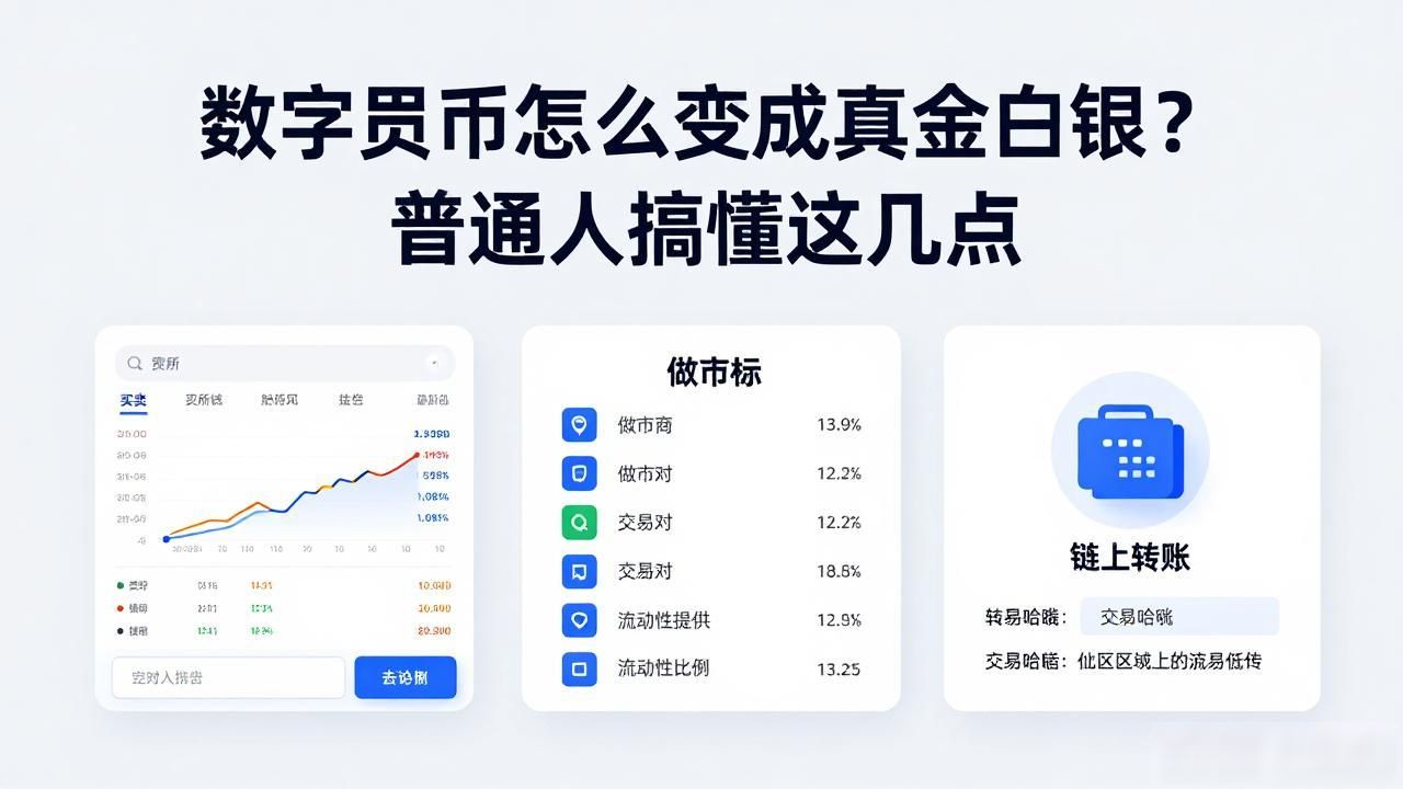 数字货币怎么变成真金白银？普通人搞懂这几点
